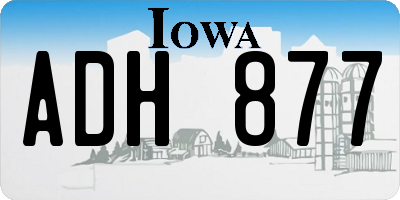IA license plate ADH877