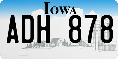 IA license plate ADH878