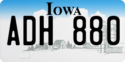 IA license plate ADH880