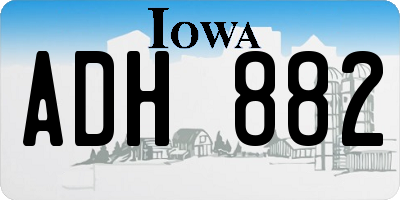 IA license plate ADH882
