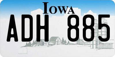 IA license plate ADH885