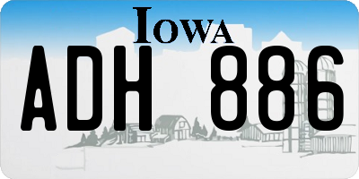 IA license plate ADH886