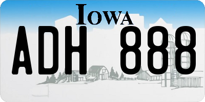 IA license plate ADH888