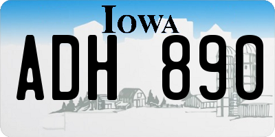 IA license plate ADH890