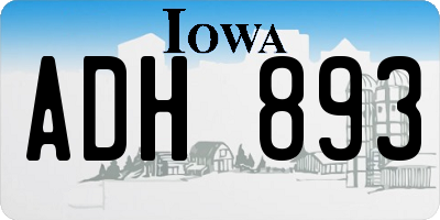 IA license plate ADH893