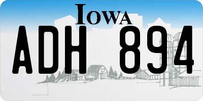 IA license plate ADH894