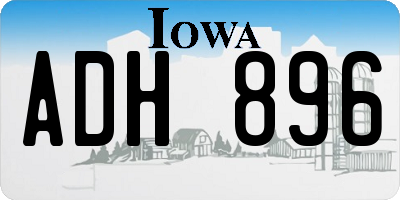 IA license plate ADH896