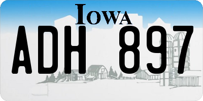 IA license plate ADH897