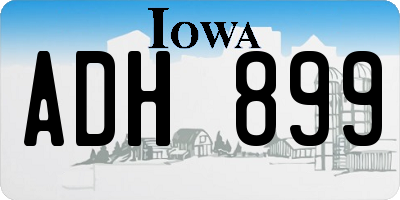 IA license plate ADH899
