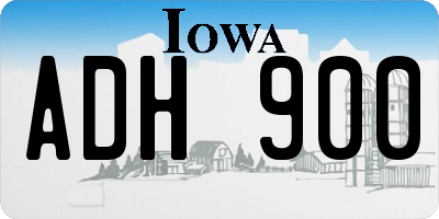 IA license plate ADH900