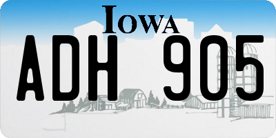 IA license plate ADH905
