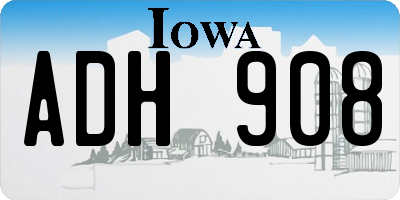 IA license plate ADH908