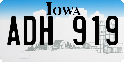 IA license plate ADH919