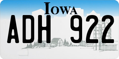 IA license plate ADH922