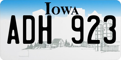 IA license plate ADH923