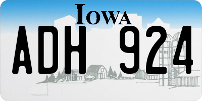 IA license plate ADH924