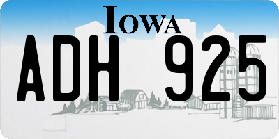 IA license plate ADH925