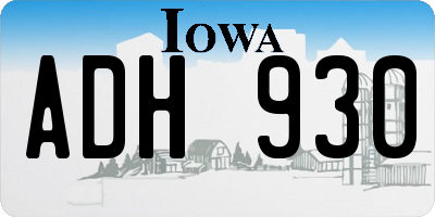 IA license plate ADH930