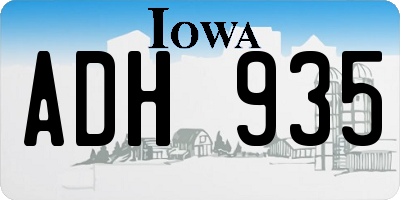 IA license plate ADH935