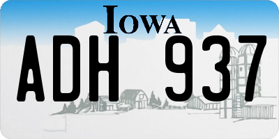 IA license plate ADH937