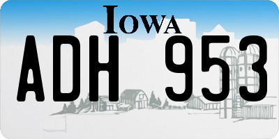 IA license plate ADH953