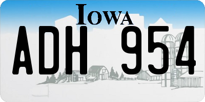 IA license plate ADH954