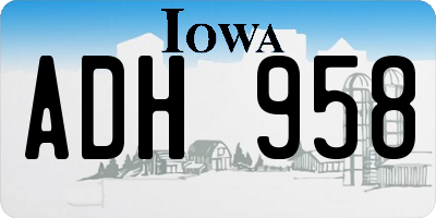 IA license plate ADH958