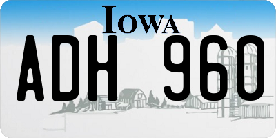 IA license plate ADH960