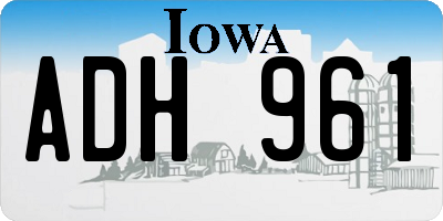 IA license plate ADH961