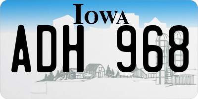 IA license plate ADH968