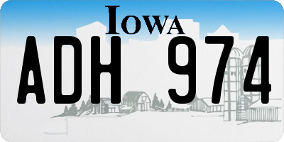 IA license plate ADH974