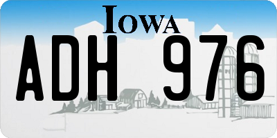 IA license plate ADH976