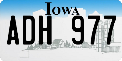 IA license plate ADH977