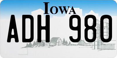 IA license plate ADH980