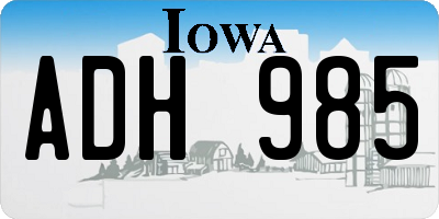 IA license plate ADH985