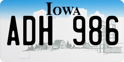 IA license plate ADH986