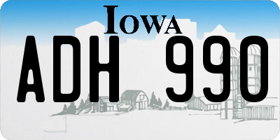 IA license plate ADH990