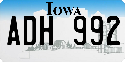 IA license plate ADH992