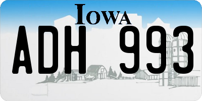IA license plate ADH993