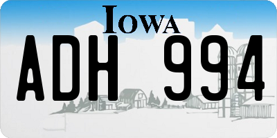 IA license plate ADH994