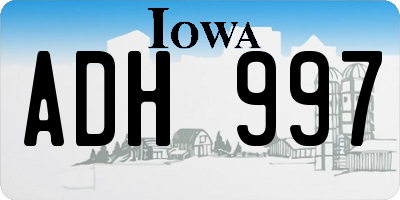 IA license plate ADH997