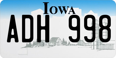 IA license plate ADH998