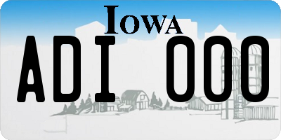 IA license plate ADI000