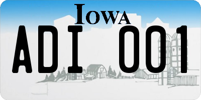 IA license plate ADI001