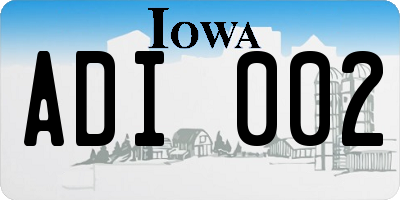 IA license plate ADI002