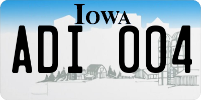 IA license plate ADI004