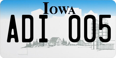 IA license plate ADI005
