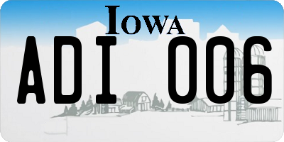 IA license plate ADI006