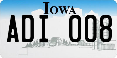 IA license plate ADI008