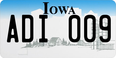 IA license plate ADI009